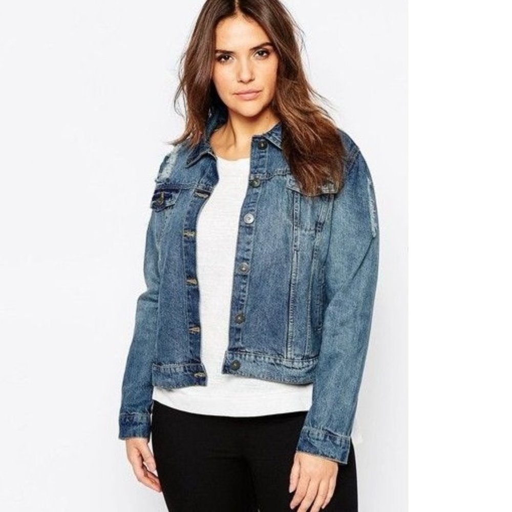 brave soul denim factory distressed jacket (777) - Picture 1 of 7